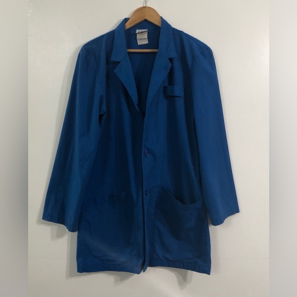 HPI Royal Blue Women's lab coat scrub Blazer. L